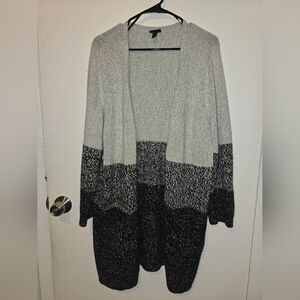 Torrid Gray and Black Colorblock Knit Cardigan - Size 2